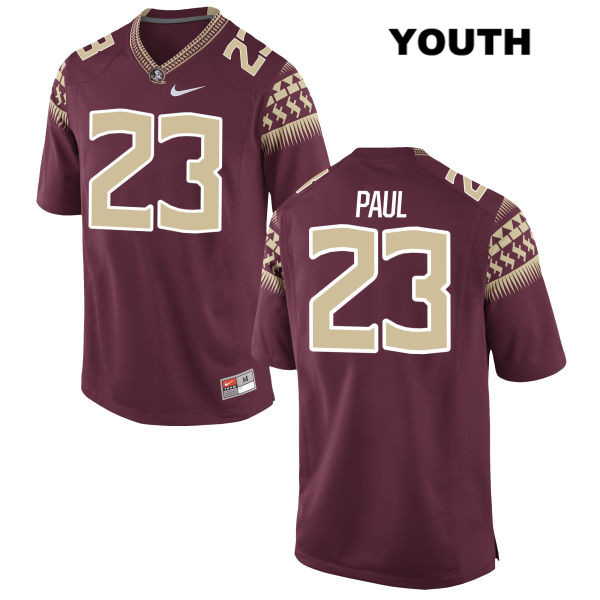 Youth NCAA Nike Florida State Seminoles #23 Herbans Paul College Red Stitched Authentic Football Jersey HJH4369MD